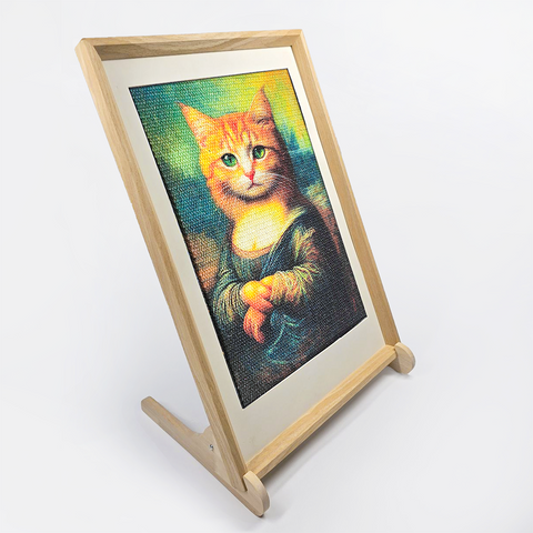 Meowna Lisa Cat Scratching Portrait